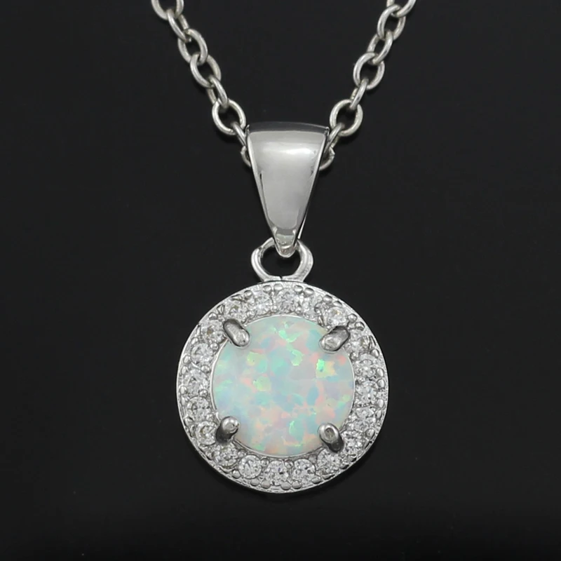 Белый огненный опал кулон для девочек модные ювелирные изделия женские подвески