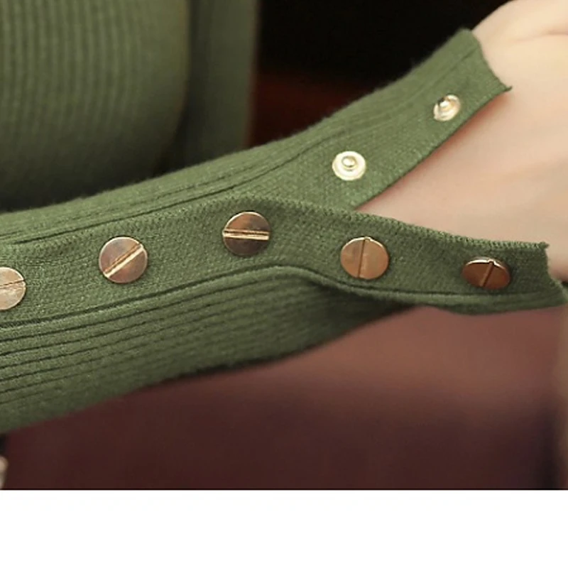 Новинка вязаный женский свитер с высоким воротом Осенний Повседневный