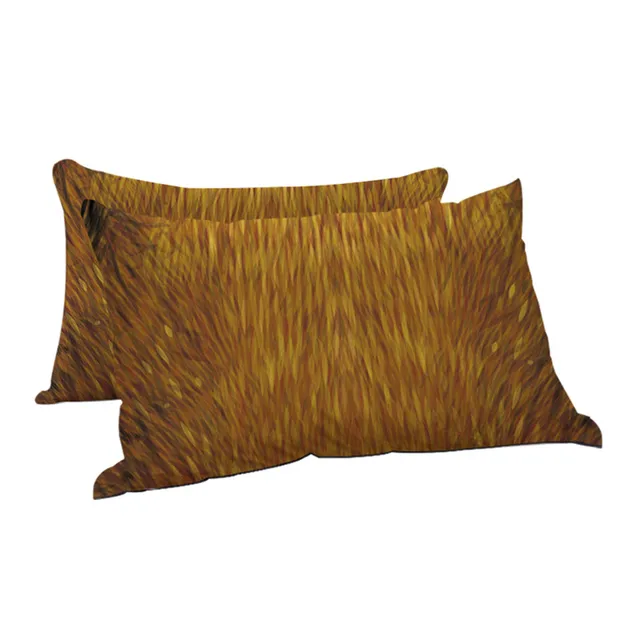 BlessLiving Brown Hair Sleeping Throw Pillow Vivid Colored Down Alternative Body Pillow 50x75cm Animal Tiger Fur Bedding 1pc 5