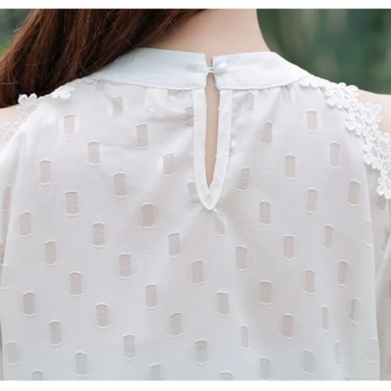 Женская шифоновая рубашка с коротким рукавом воротником-стойкой | одежда