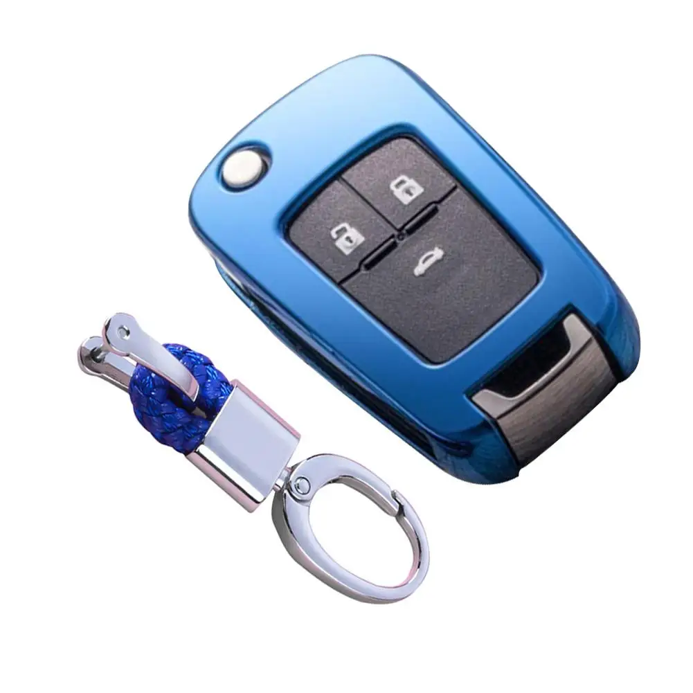 with keychain Мягкий TPU чехол для ключа для Chevrolet для Buick для Cruze Aveo Trax Защитные чехлы для сидений, сшитые специально для Opel Astra Corsa Meriva Zafira Antara J ключ защиты - Название цвета: with keychain