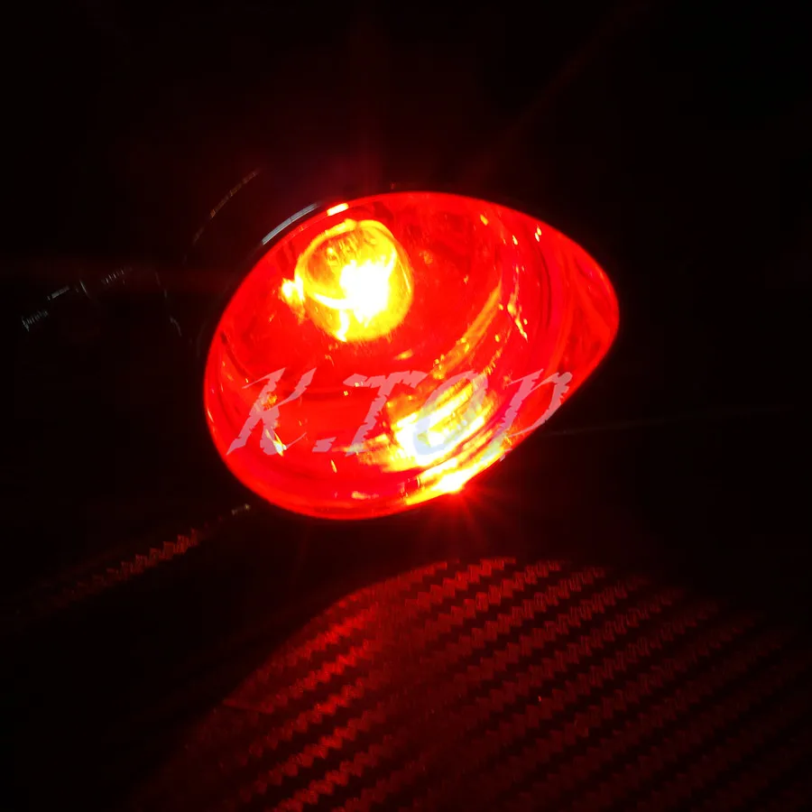 Chrome Bullet Rear Stop Tail Brake Light For Cafe Racer Bobber Chopper Custom |