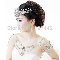 fashion shoulder chains bride jewelry vintage big necklaces pendant long necklace wedding shoulder strap bridal accessories
