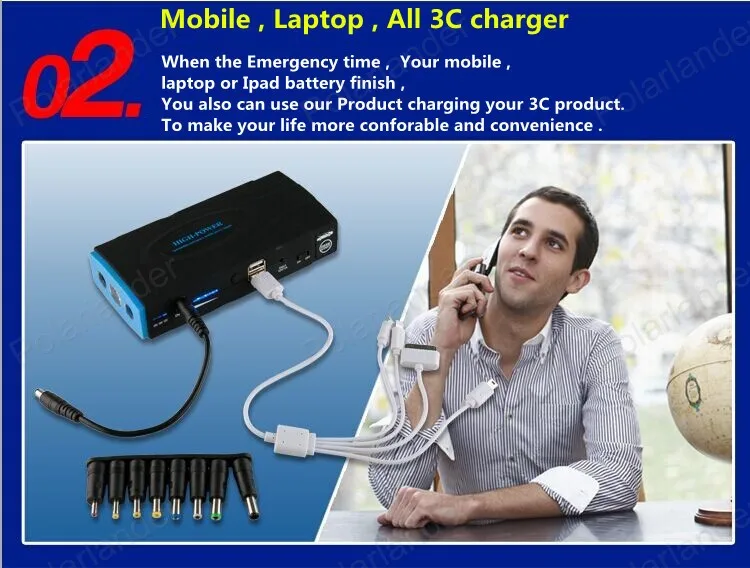 Горячая продажа Автомобильный jumper booster power зарядное устройство для ноутбука bank