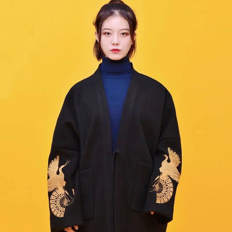 Японская модная блузка 2019 женский халат кимоно кардиган женское вязаное пальто в