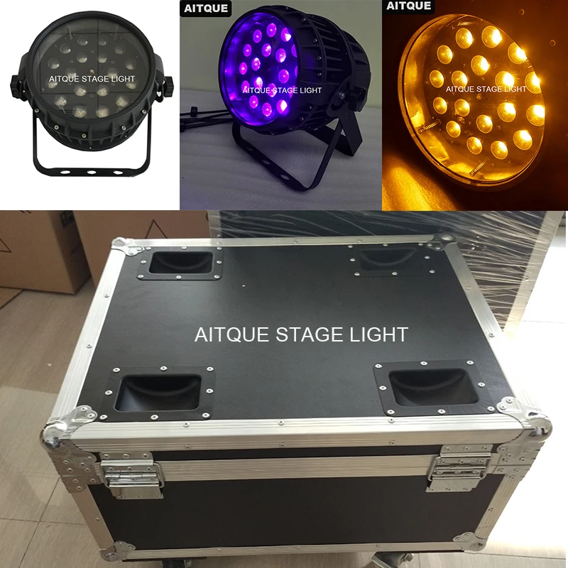 للبيع (12 الكثير/حالة) في الهواء الطلق Dmx الاسمية للماء Led Rgbwa Uv التكبير 18x18 W 6in1 Rgbwa Uv Led الاسمية ضوء Dj الاسمية 64 حالة الرحلة