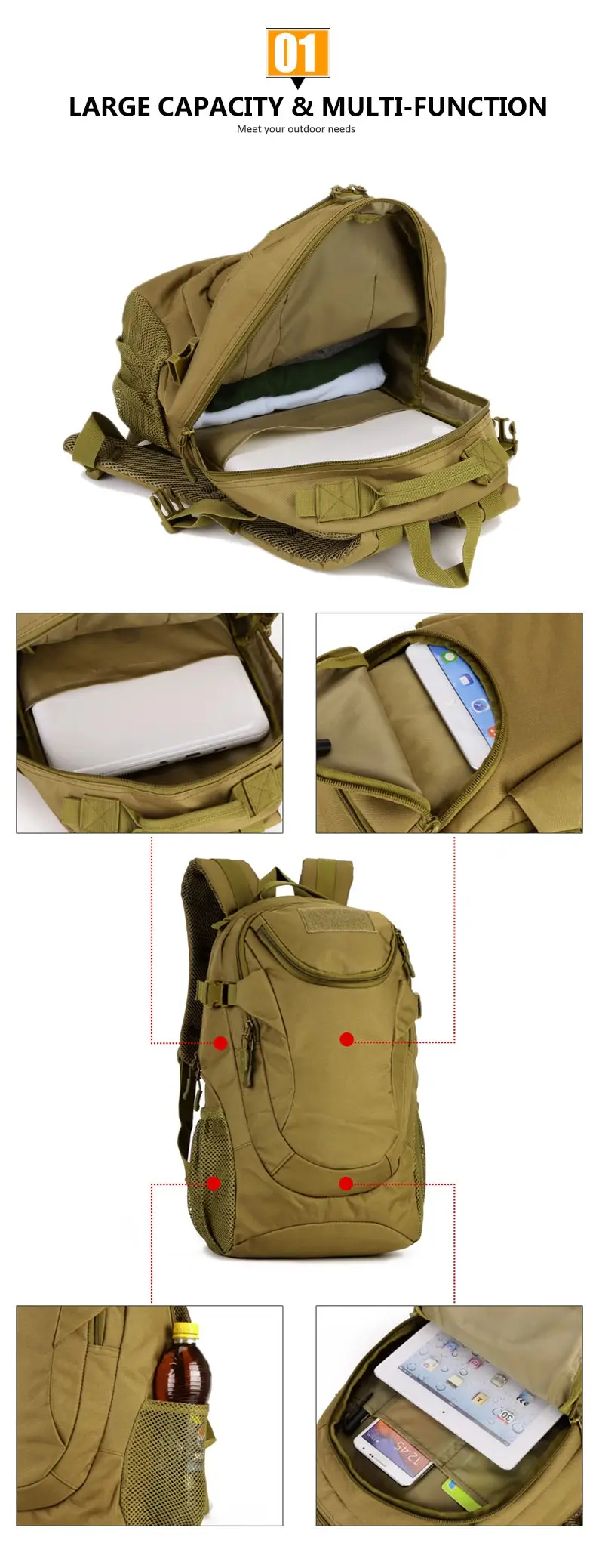 Тактический Molle 25L спортивный рюкзак 14 дюймов для ноутбука, военный уличный рюкзак для рыбалки, охоты, кемпинга, походные сумки Mochila XA38D