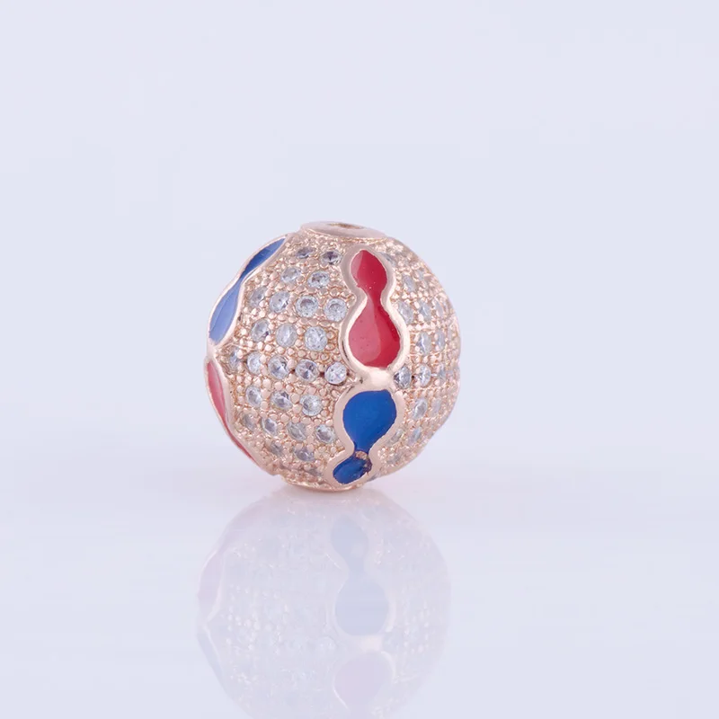Supplies For Jewelry Wholesale Inlaid Zircon Round Copper Enamel Spacer Loose Beads Necklace Bracelet Charms Making | Украшения и