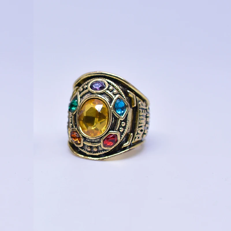 Фильм Мстители: Endgame Thanos power Ring Косплей бесконечная перчатка кольцо циркон Мужчины Хэллоуин реквизит
