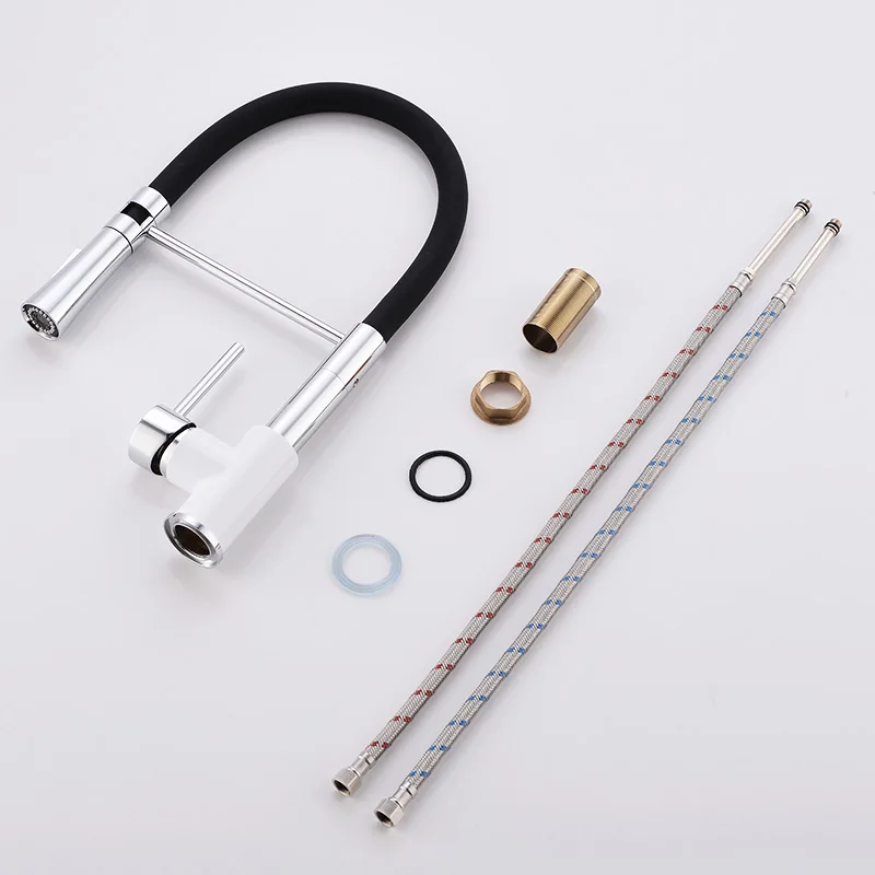 

FLG Kitchen Mixer Chrome Sink Faucet Brass Torneira Tap Kitchen Faucets Hot Cold Deck Mounted Bath Mixer Tap 998-33WBC