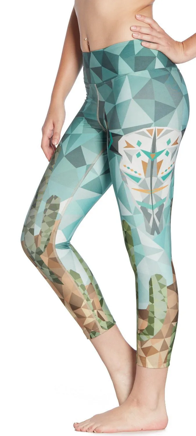 Новинка 2017 женские быстросохнущие леггинсы с принтом кактуса в пустыне для