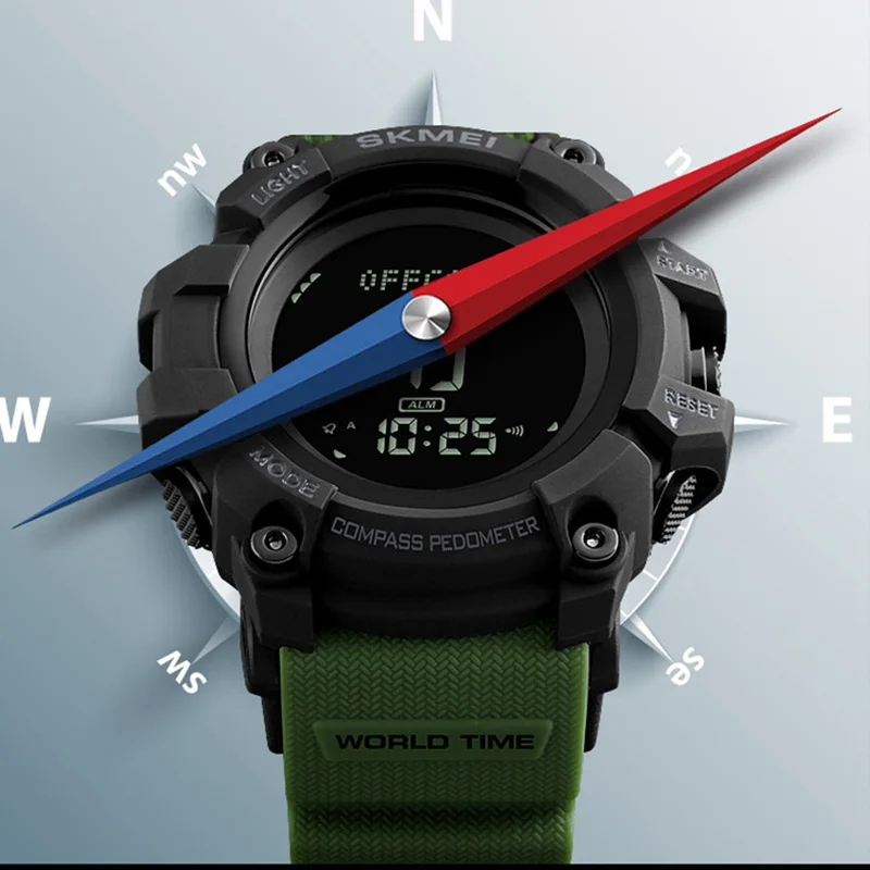 

Часы наручные SKMEI мужские спортивные цифровые, брендовые уличные с высотомером, обратным отсчетом, компасом, термометром, 2018