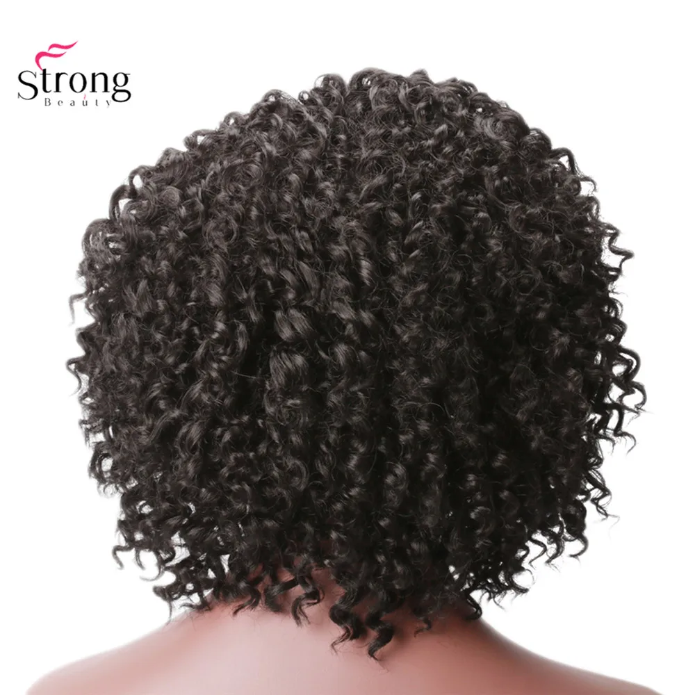 StrongBeauty 1" синтетический парик на кружеве для женщин короткие кудрявые вьющиеся волосы темно-коричневые парики Детские волосы