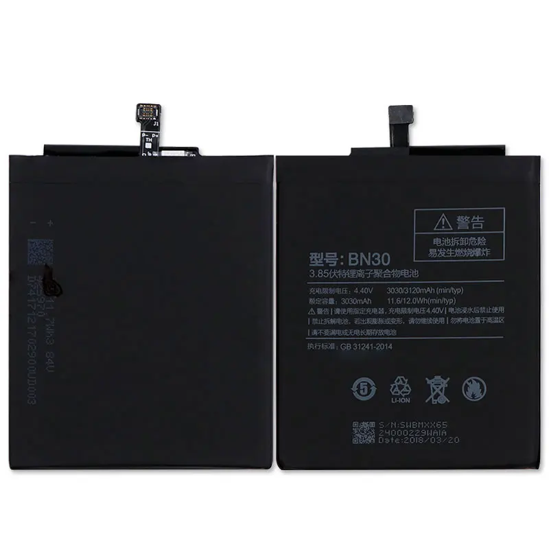 For Xiaomi Redmi 4A Battery BN30 3120mAh Redrice Hongmi Bateria Accumulator High Quality | Мобильные телефоны и