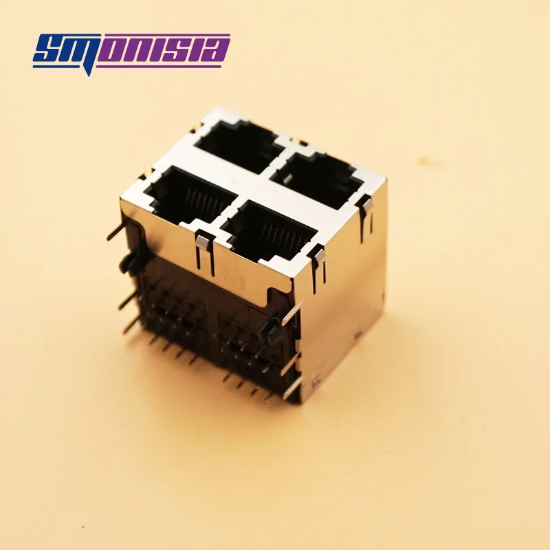 Verkauf 100 Teile/los 59 Serielle RJ45 Netzwerk-buchse Weiblichen Conector 2x2 4 Port Mit Geschirmten Schrapnell