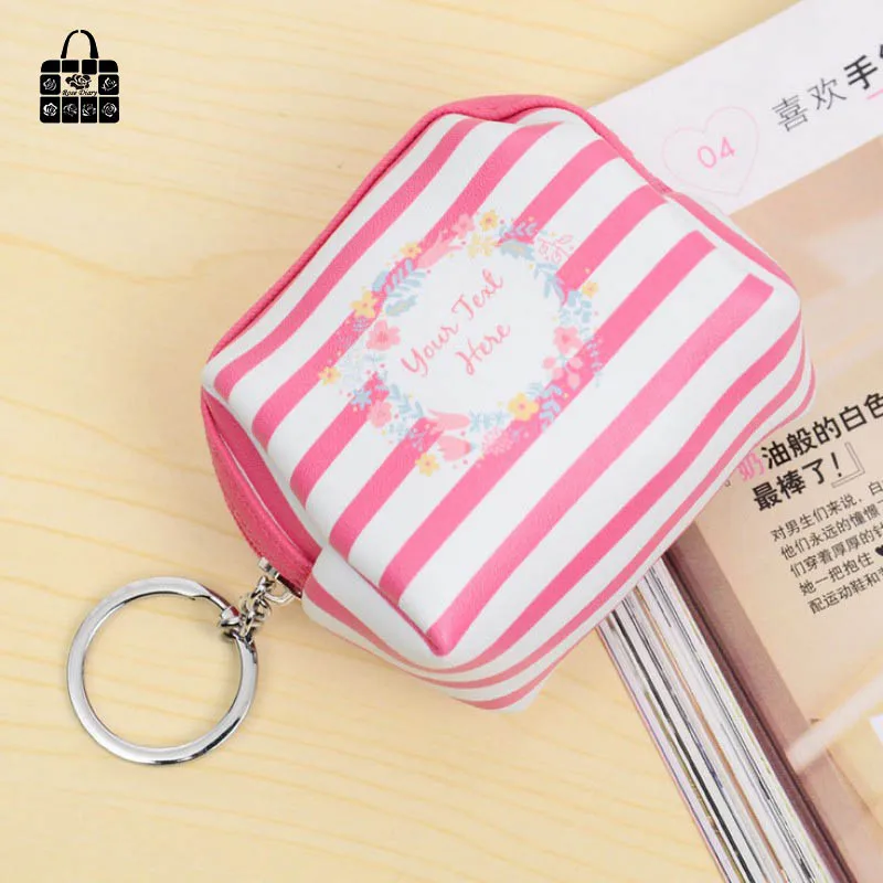 RoseDiary венок в полоску кожаный квадратный на молнии Детский кошелек Kawaii сумка для