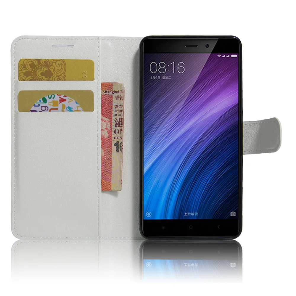 HUDOSSEN для Xiaomi Redmi 4 стандартный Роскошный кожаный флип чехол задняя крышка Fundas 5 0