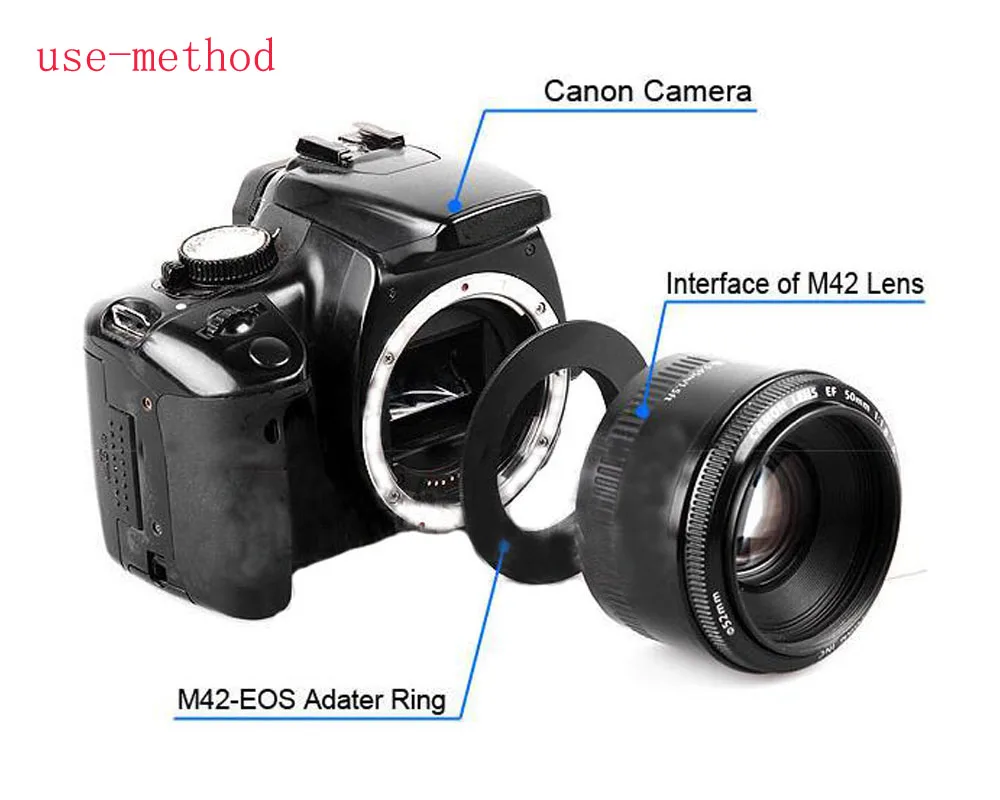 10 шт. Алюминий M42 винтовое крепление-адаптер для объектива M42-EOS EF с креплением