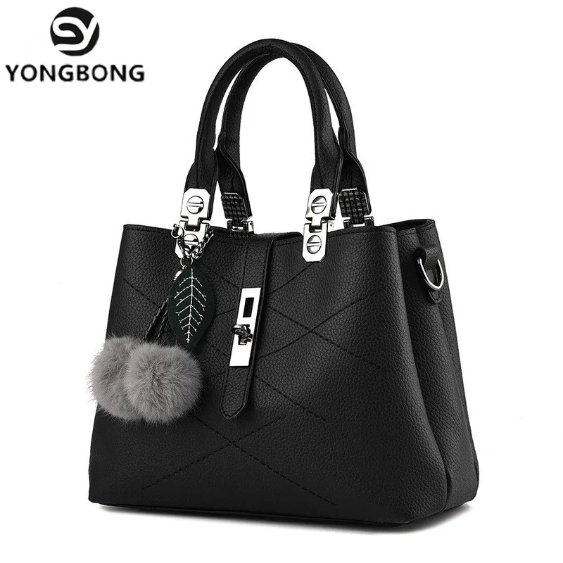 YONGBONG Women's Stripped Handbags Women Totes Shoulder Bag Metallic Big Bolsas Femininas Retro PU Leather | Багаж и сумки