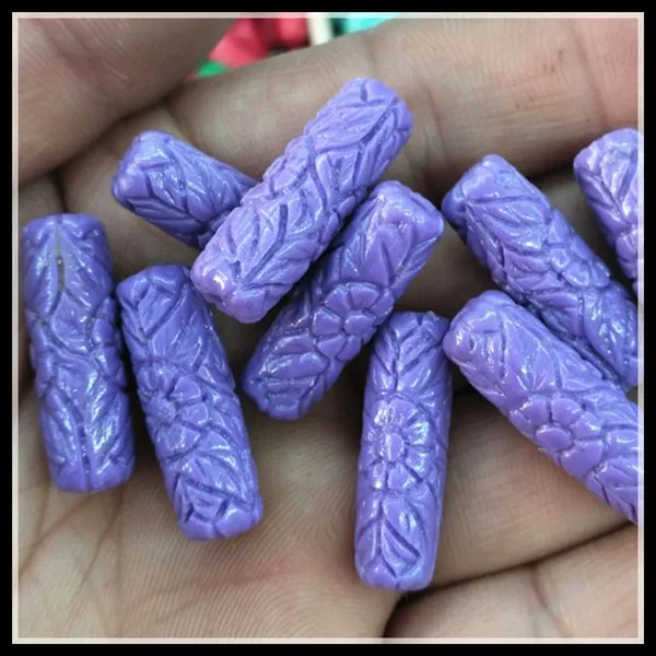 Бусины ручной работы каменный порошок синтетический материал 8x26 мм форма трубки