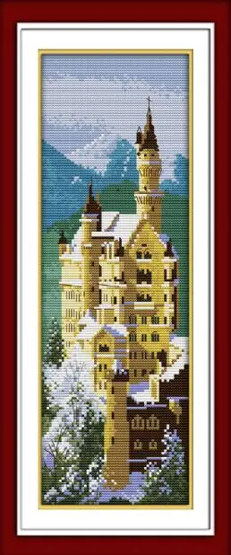 F213 13x32cm Набор для вышивки крестиком с изображением пейзажа людей Аида, 18ct, без принта, холсты стежков, вышивка своими руками, рукоделие - Цвет: F213 13x32cm