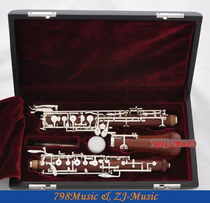 Профессиональная Роза деревянный корпус гобой с посеребренным покрытием C Key
