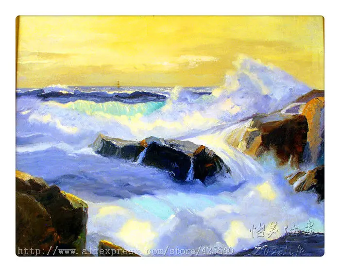 Картина маслом Морской пейзаж морские волны | Дом и сад