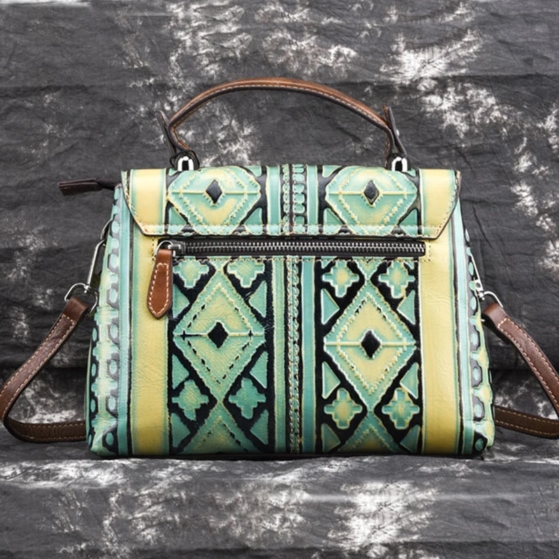 Natural Skin Women Cross Body Messenger Shoulder Bag Tote Leisure Handbag European Style Genuine Embossed Leather Top Handle | Багаж и