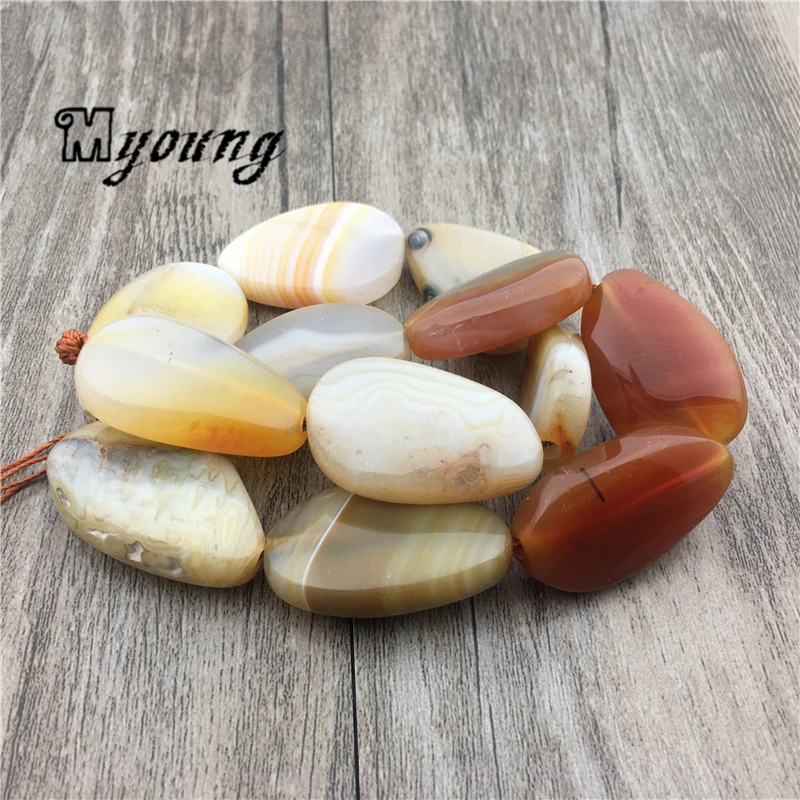 

Egg Shape Brown Stripe Agates Beads,Polished Agat Beads For DIY Jewelry MY1678