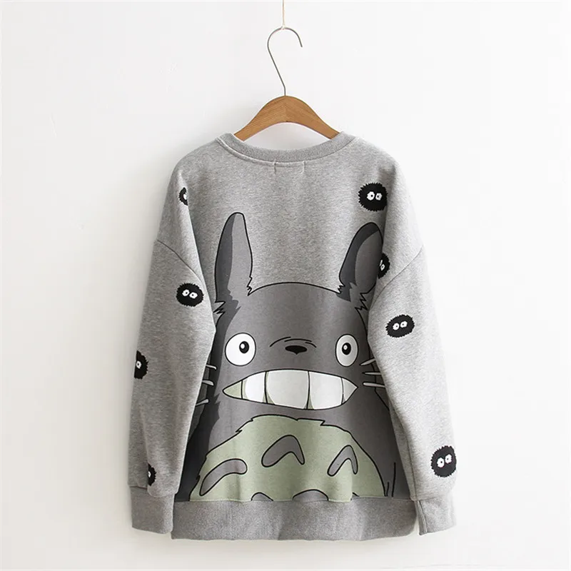 Женские толстовки Harajuku CEODOGG Kawaii Totoro с принтом хлопковый свитер длинными рукавами
