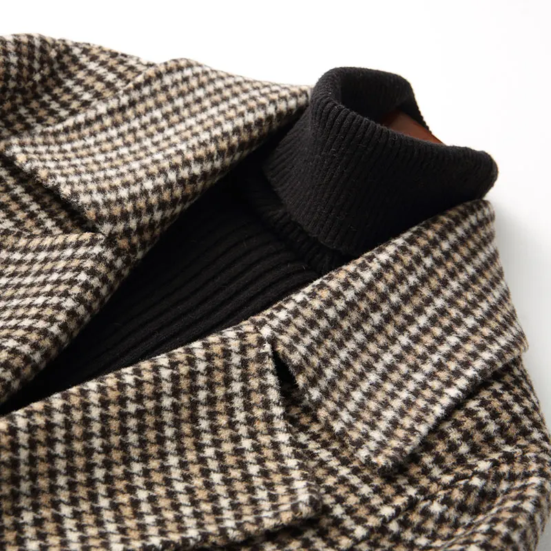 

AYUNSUE Woman Wool Coat 2018 England Style Double sided Women's Cashmere Coats Plaid Autumn Winter Jacket Women 37135 WYQ1198