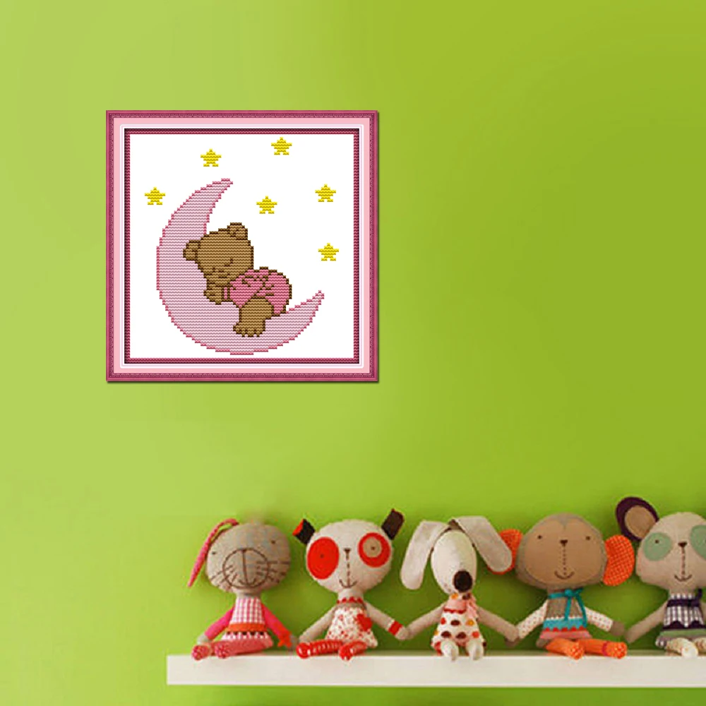 Набор для вышивки Медвежонок на Луне Joy Sunday набор рукоделия крестиком настенное