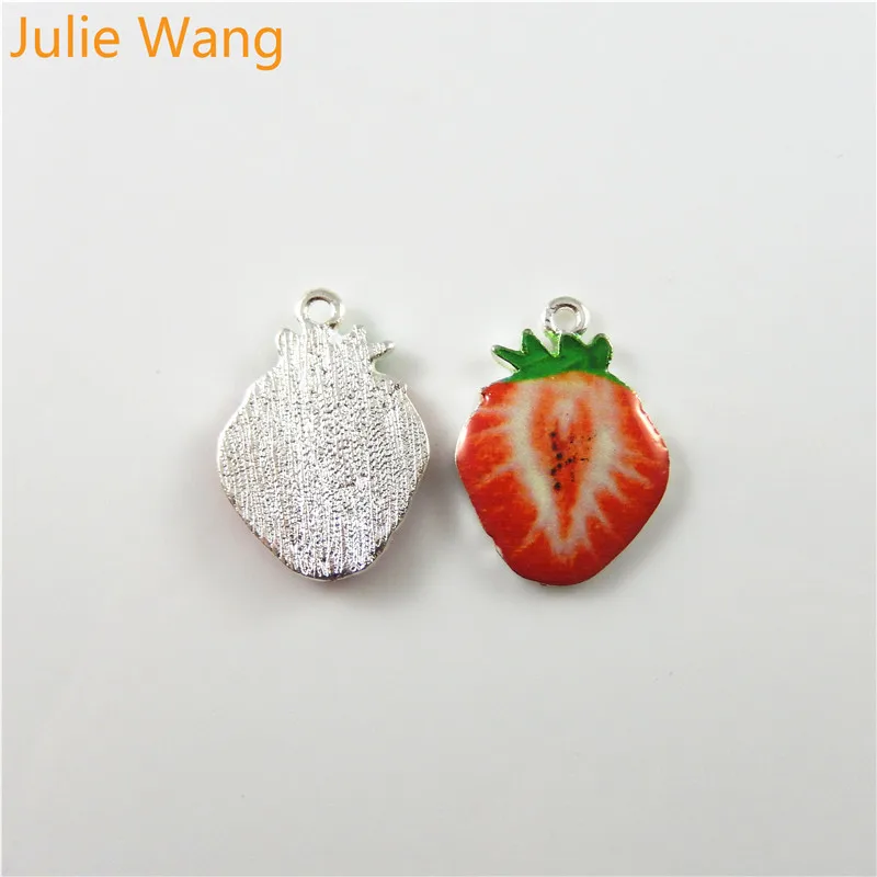 Julie Wang, 10 шт., сплав, эмаль, фрукты, апельсин, яблоко, арбуз, ожерелье, подвеска, серьги, браслет, подвески, ручная работа, ювелирное изделие, сделай сам