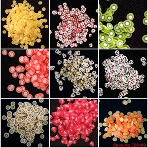 100 шт.упак. новый красочный 3D Яблоко оранжевый киви Фрукты мягкие керамические ногти художественные украшения сделай сам инструменты кусочки полимерной глины