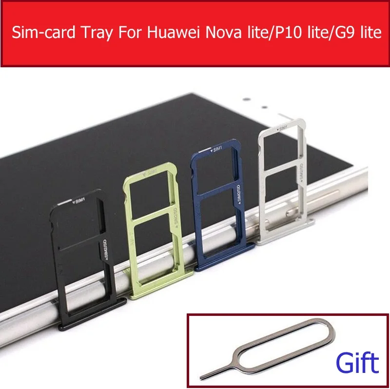 

Genuine Sim & SD Memory Card Tray For Huawei Nova Lite/P10 Lite/G9 lite SIM Card Slot Reader Adapter Phone Replacement Repair