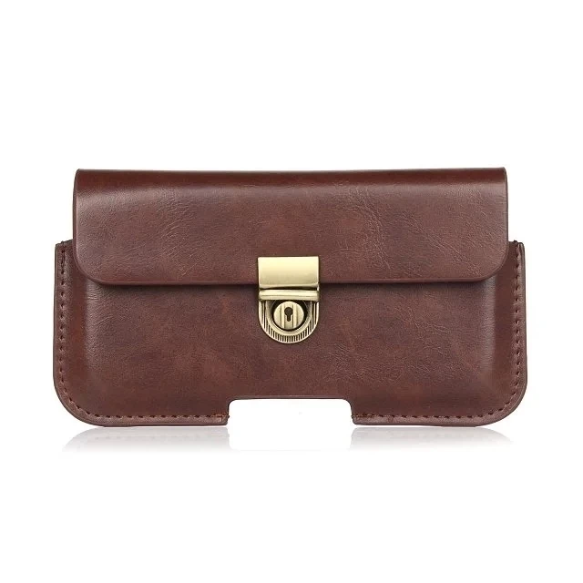 3 Colours Fashion Hook Loop Belt Pouch Holster Bag Horizontal Wallet PU Leather Buckle Case For All Smartphone 5.1&quot Below |