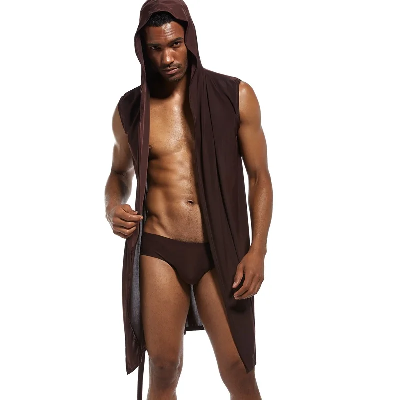 Set includes 1 BRIEF JOCKMAIL нейлон лед шелковые халаты для мужчин гей Loungewear ночная рубашка наборы соблазнительное кимоно банные халаты мужские сексуальные пижамы ночное белье - Цвет: Set includes 1 BRIEF