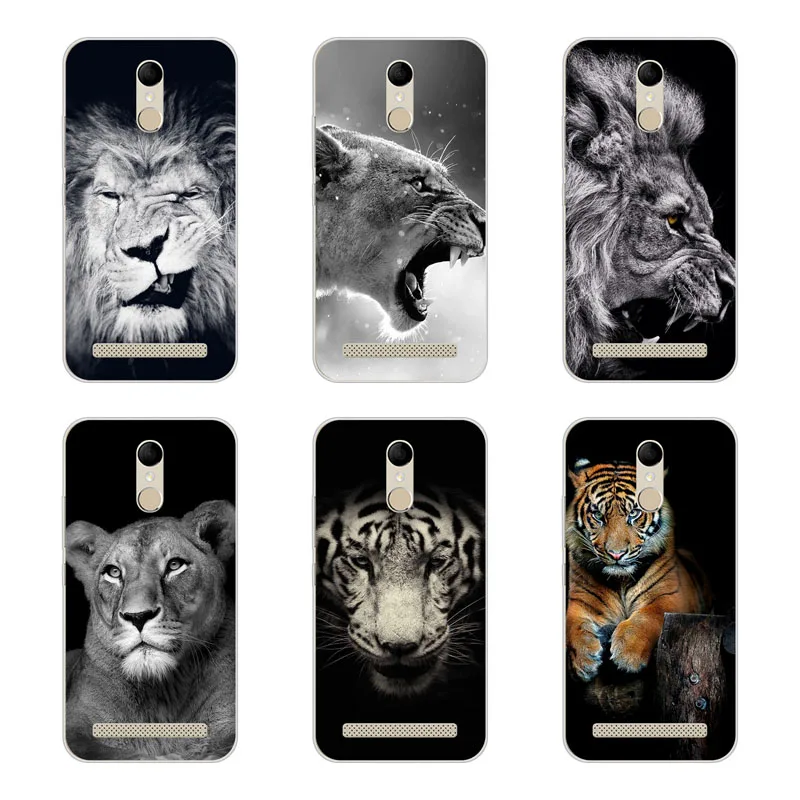 zte blade a602 Case Silicon Tigers lions Painting Soft TPU Back Cover for ba602 Protect Phone cases shell |