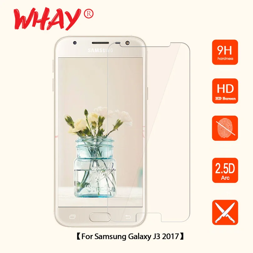 WHAY закаленное стекло для Samsung J3 2017 Защитное экрана 2.5D 9 H телефона Galaxy