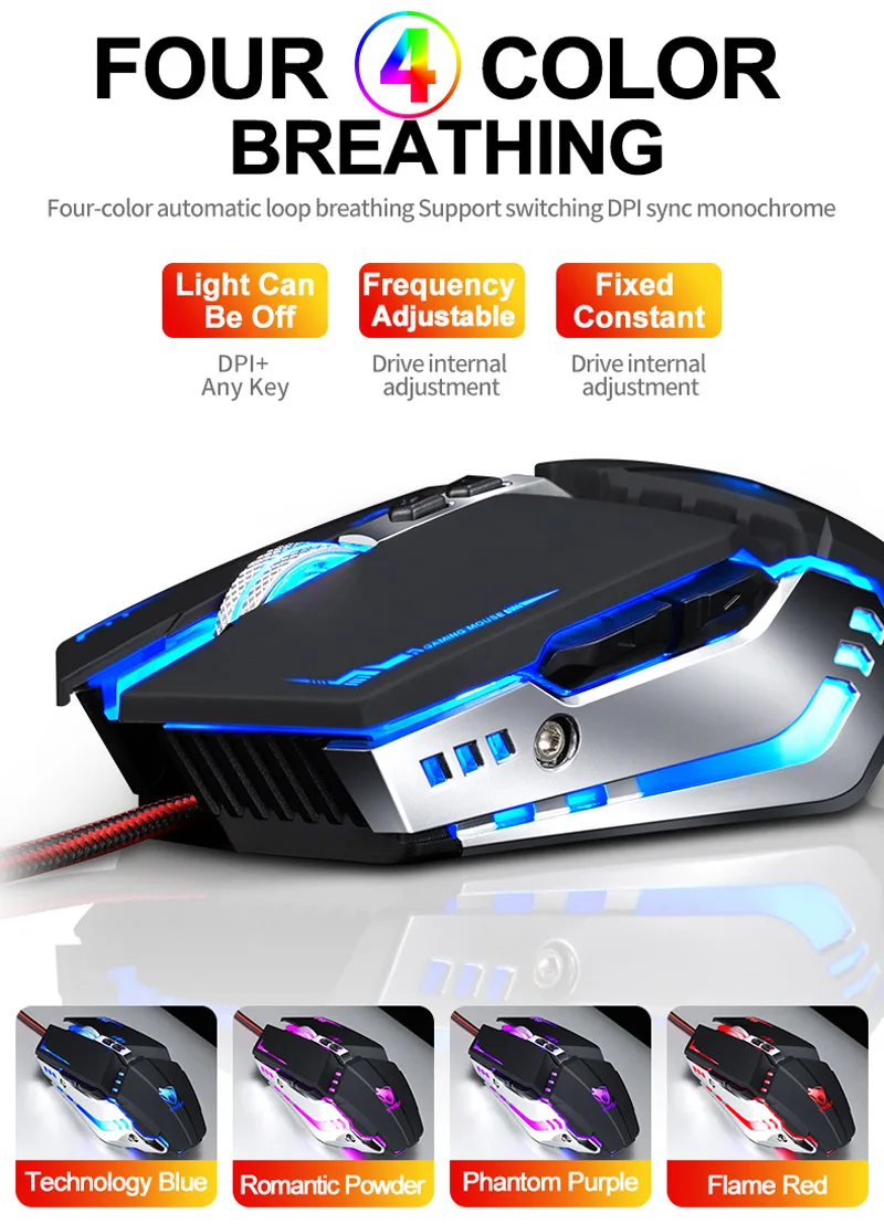 Профессиональная игровая мышь 3200 точек/дюйм LED оптическая USB Проводная компьютерная мышь геймер Mause кабель игра эргономичная мышь для ноутбука ПК