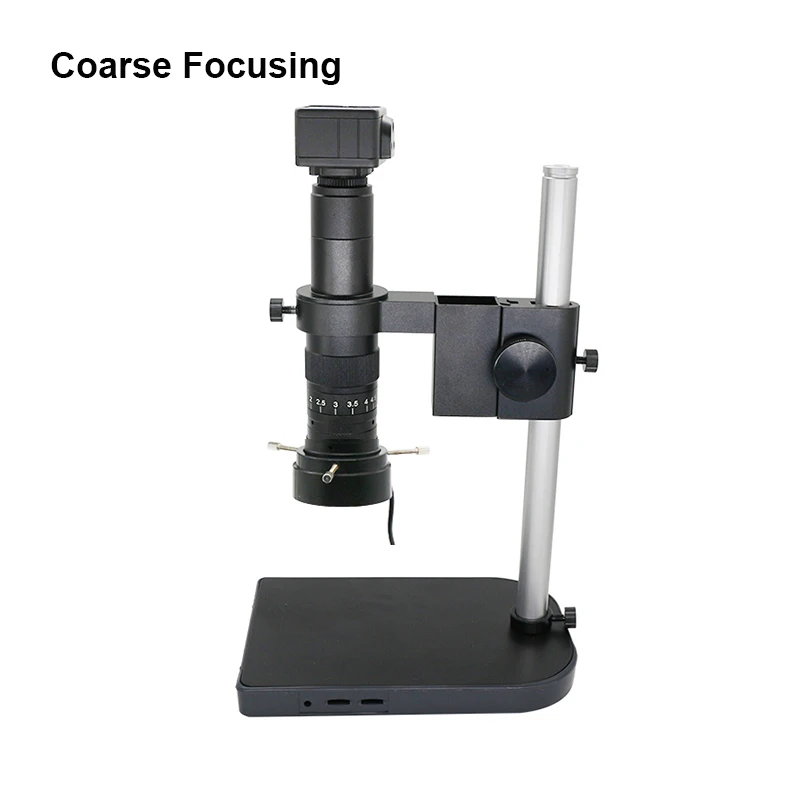 Coarse Focusing 180X оптический зум с подсветкой видео микроскоп промышленный микроскоп 5.0MP USB камера с фокусом и 40 светодиодный светильник-кольцо источник - Цвет: Coarse Focusing