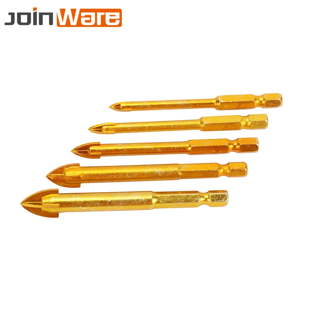 

5Pcs 5 6 8 10 12mm Ceramic Triangular Drill Bit Alloy Tile Marble Glass Mirror Electric Rotary Hole Power Tool Accessories