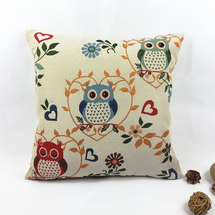 Наволочка для подушки из хлопка и льна 45 см * 18 дюймов|pillow case|throw pillow casesowl case |