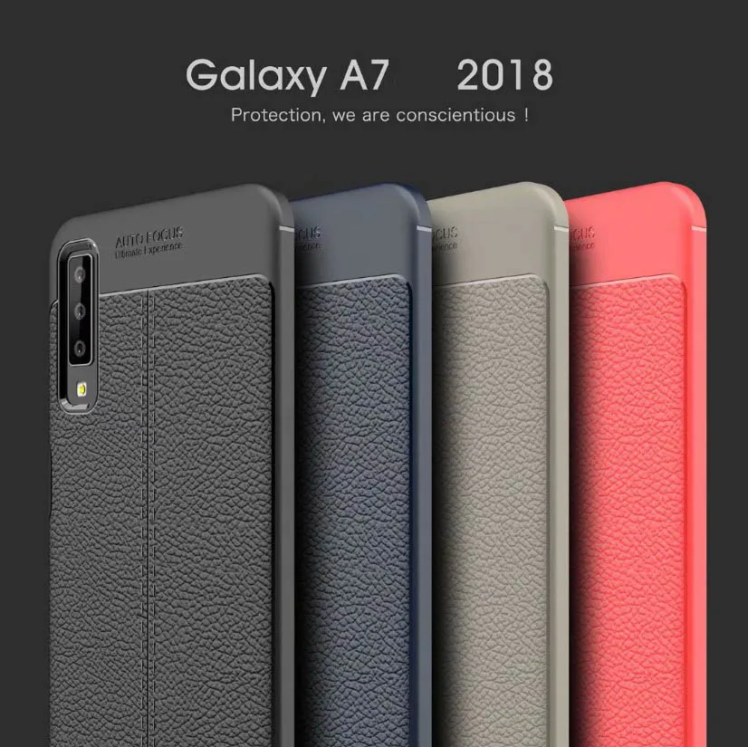 Броня противоударный мягкий чехол для samsung Galaxy A7 2018 задняя крышка телефона