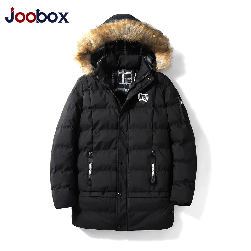 JOOBOX новые зимние мужские парки из хлопка и шерсти бандана мужское длинное пальто