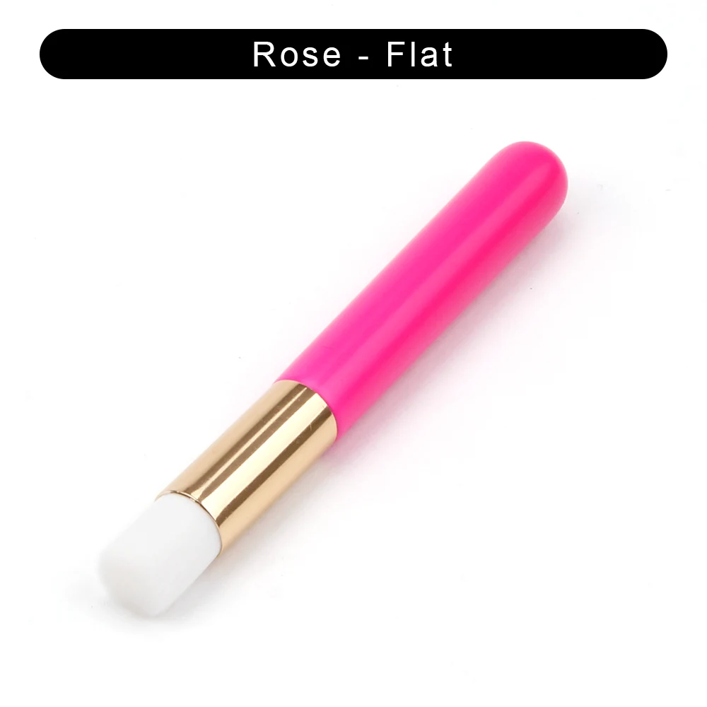 Rose red-Flat Кисть для очистки ресниц, кисти для макияжа, инструменты для прививки ресниц, очищающее средство, косметический аппликатор, инструмент для отбеливания кожи - Цвет: Rose red-Flat