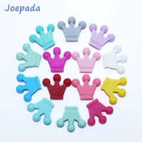 joepada 100pcs crown beads silicone teething toys pearl food grade for silicone pacifier chain making diy baby teething gift