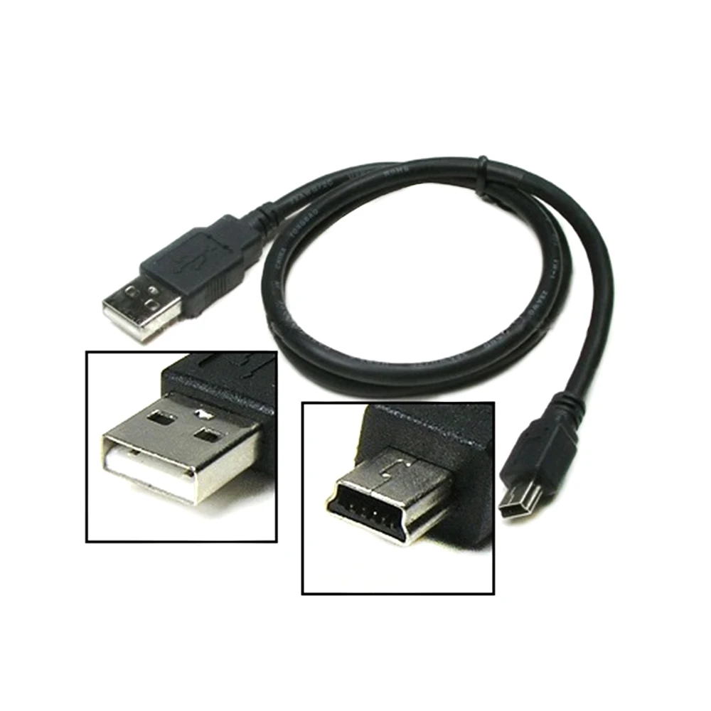 Кабель для передачи данных и зарядки адаптер USB 2 0 A штекер в Mini 5 Pin черный длина 90