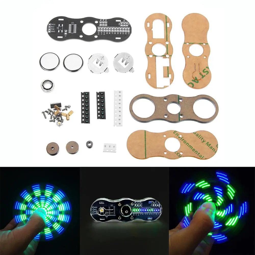 

DIY LED Hand Spinner Electronic Kit C51 Single Chip Training Kit