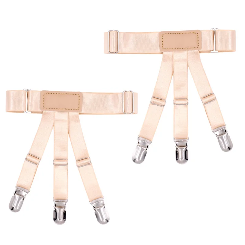 New Shirt Stays Holder Gentleman Leg Suspenders Braces Skin color Elastic Uniform Business strap Garters 1pair MR1136 | Аксессуары для